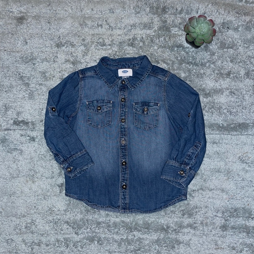 old navy denim shirt size 4 used acceptable